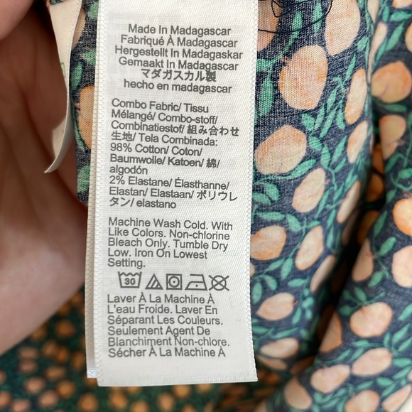 Mens J.Crew Outlet short sleeve button up shirt, w/chest pocket. Peach Print XL - Picture 7 of 7